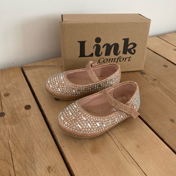 Rose Gold bedazzled mirror toddler wedding shoes - Picture 4 of 8